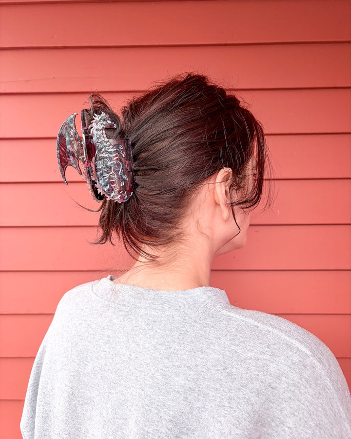 Dragon Hair Claw Clip - Small Midnight Berry