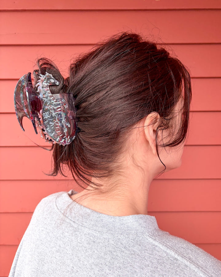 Dragon Hair Claw Clip - Small Midnight Berry