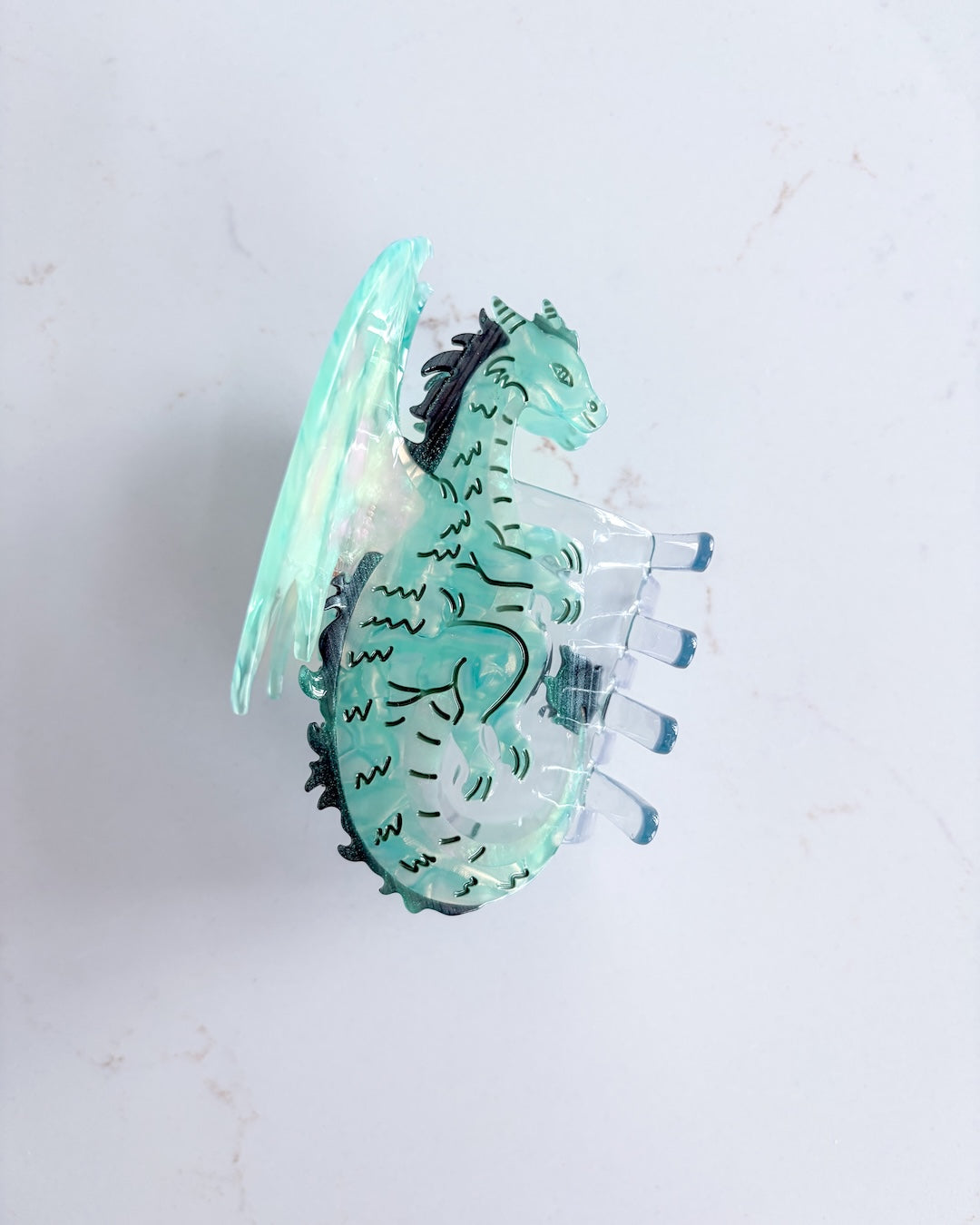 Dragon Hair Claw Clip - Small Seafoam
