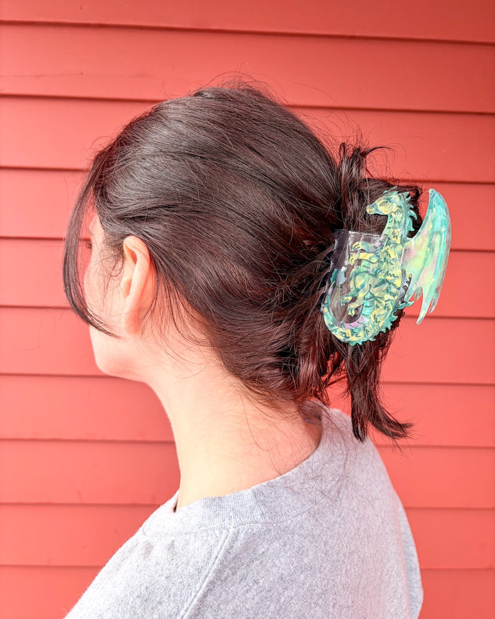 Dragon Hair Claw Clip - Small Seafoam