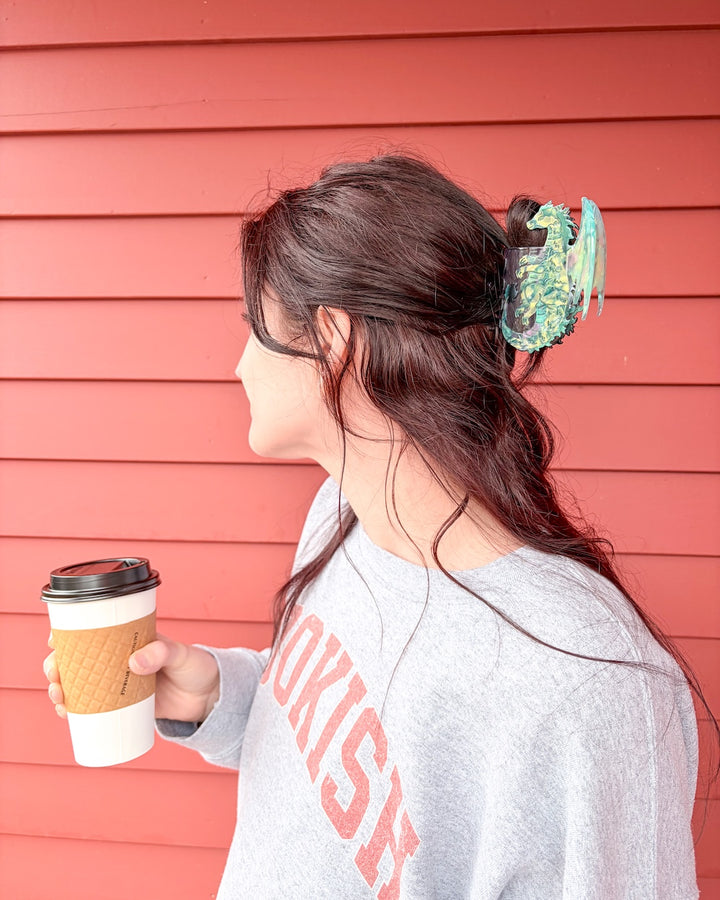 Dragon Hair Claw Clip - Small Seafoam