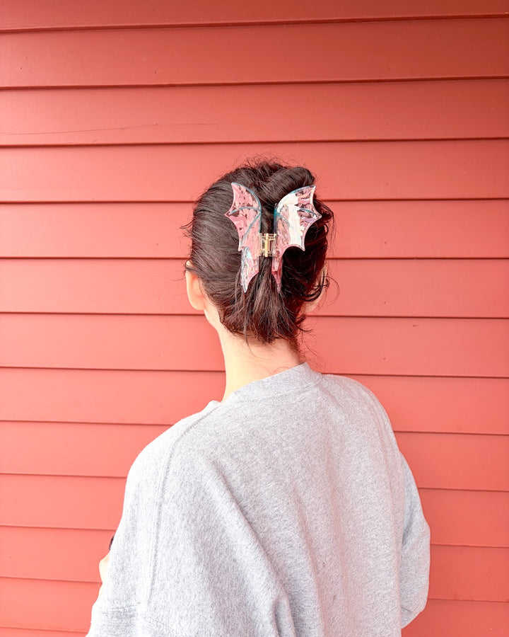 Dragon Wings Hair Claw Clip - Cotton Candy