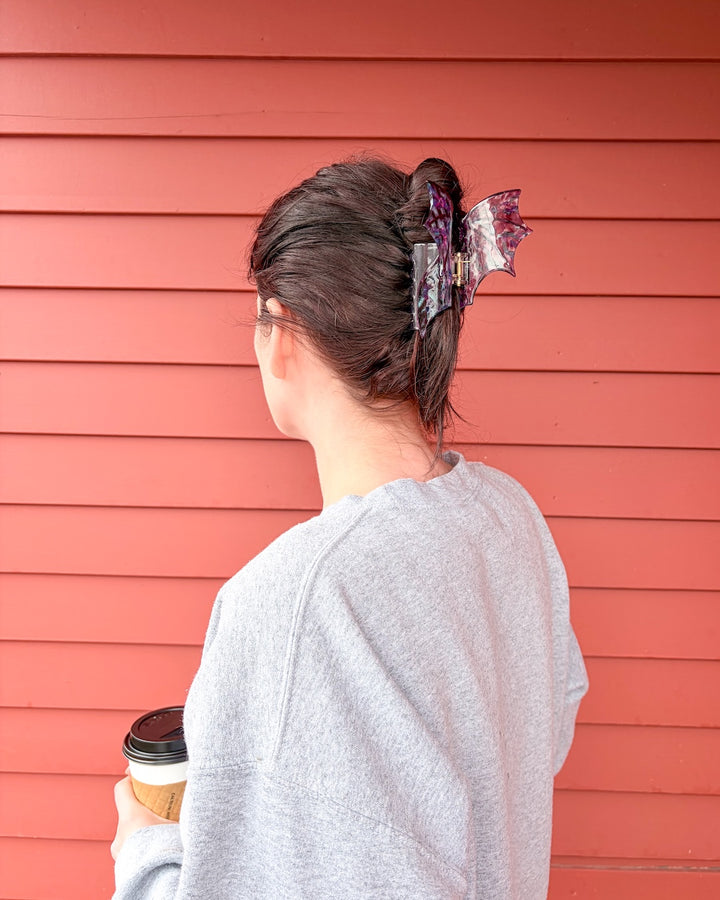 Dragon Wings Hair Claw Clip - Plum Galaxy