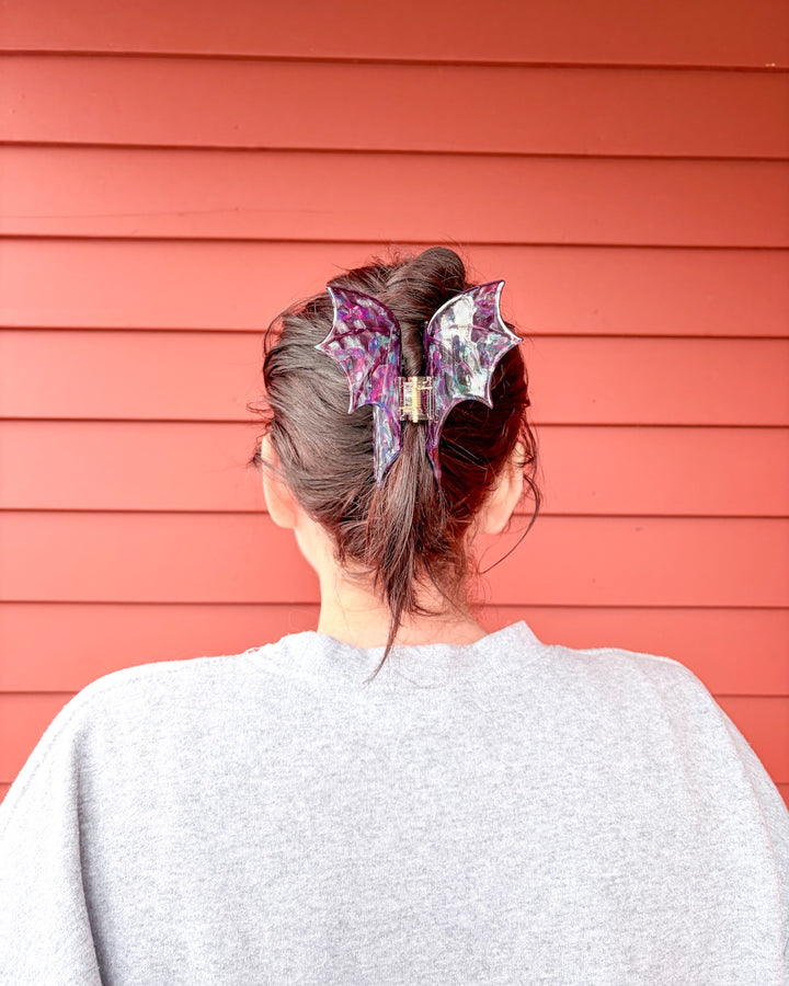 Dragon Wings Hair Claw Clip - Plum Galaxy
