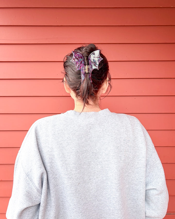 Dragon Wings Hair Claw Clip - Plum Galaxy