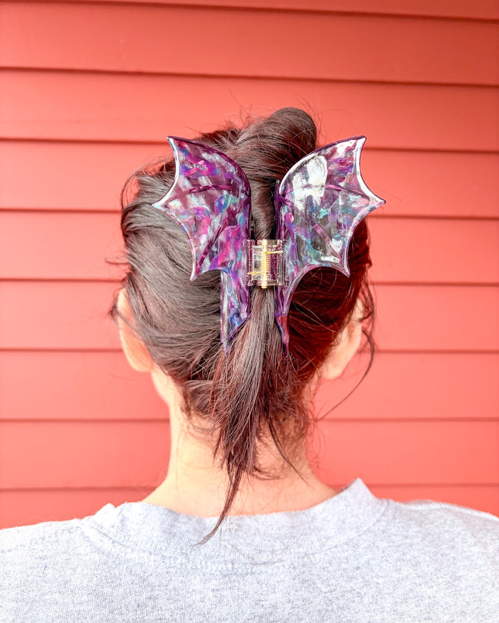 Dragon Wings Hair Claw Clip - Plum Galaxy