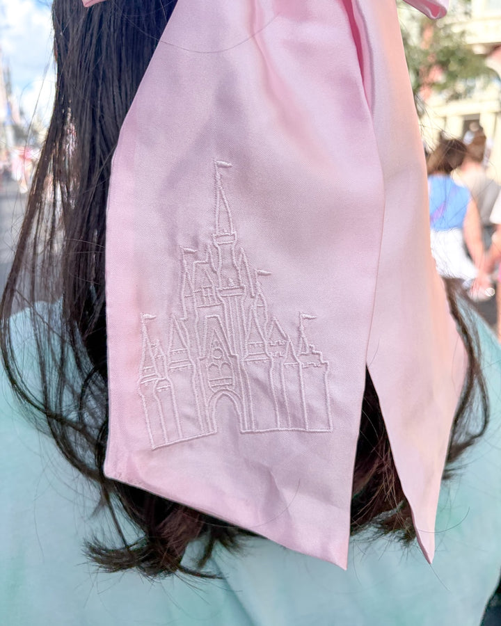 Enchanted Kingdom Castle Satin Hair Bow Clip