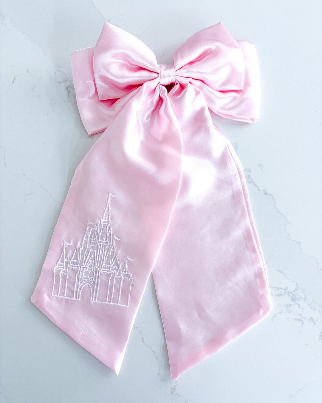 Enchanted Kingdom Castle Satin Hair Bow Clip
