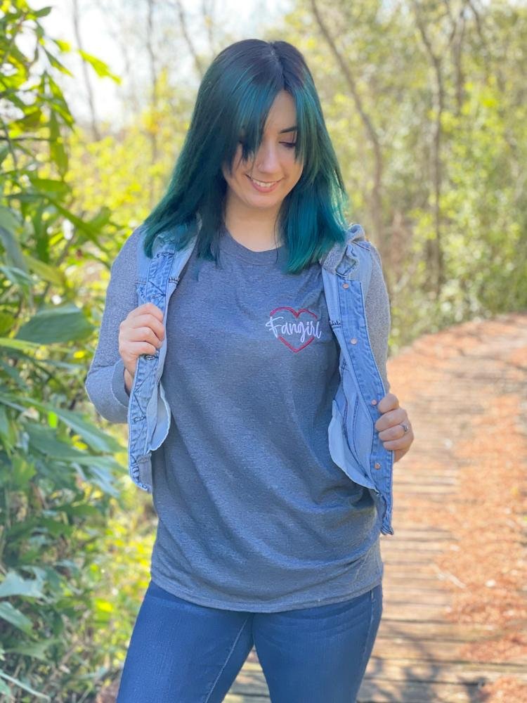 Embroidered tee featuring &