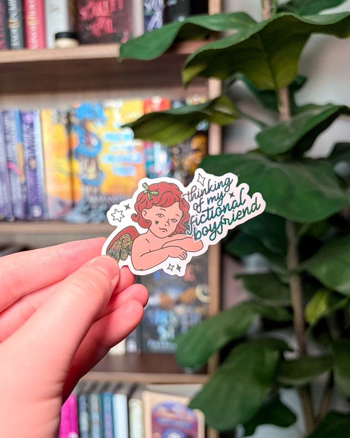 Thinking of My Fictional Boyfriend Glitter Sticker