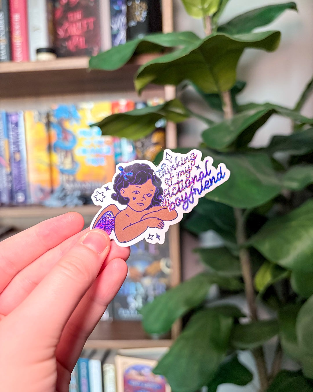 Thinking of My Fictional Boyfriend Glitter Sticker