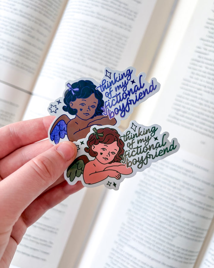 Thinking of My Fictional Boyfriend Glitter Sticker