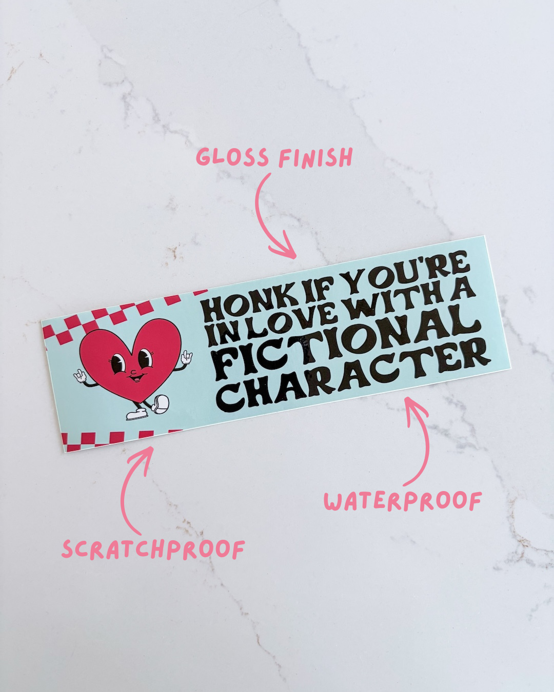 In Love with a Fictional Character Bumper Sticker
