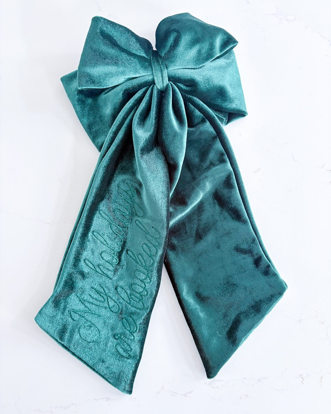 Holidays Are Booked Velvet Hair Bow Clip