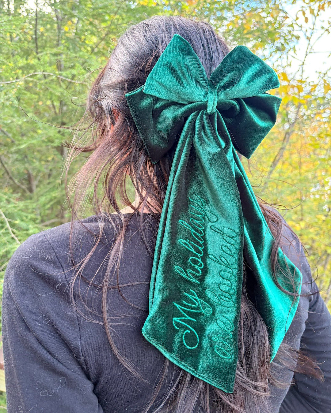 Holidays Are Booked Velvet Hair Bow Clip