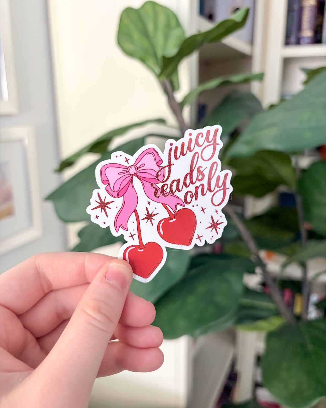Juicy Reads Only Glitter Sticker
