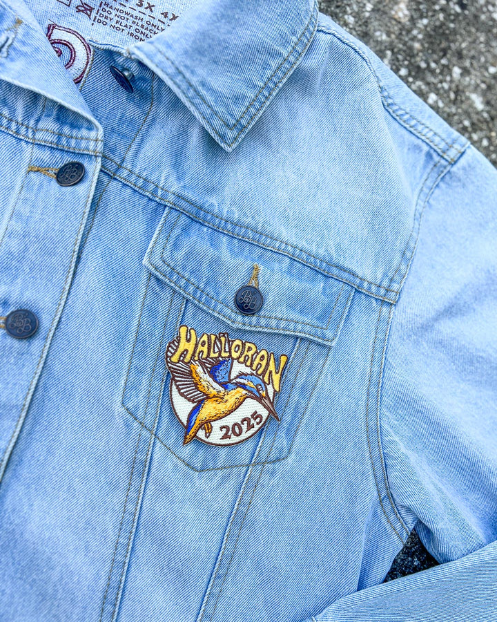 Kate Golden patch for If Not For My Baby fans modeled on the upper pocket of a jean jacket featuring &