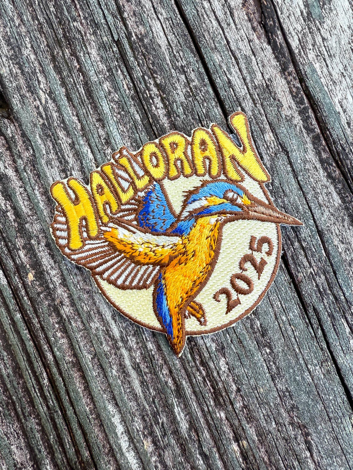 Romance patch featuring a kingfisher and &