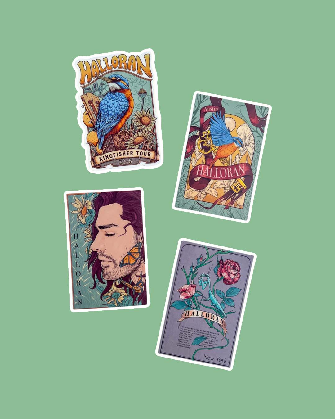 If Not For My Baby stickers for Kate Golden fans featuring four unique designs for Halloran and the Kingfisher Tour.