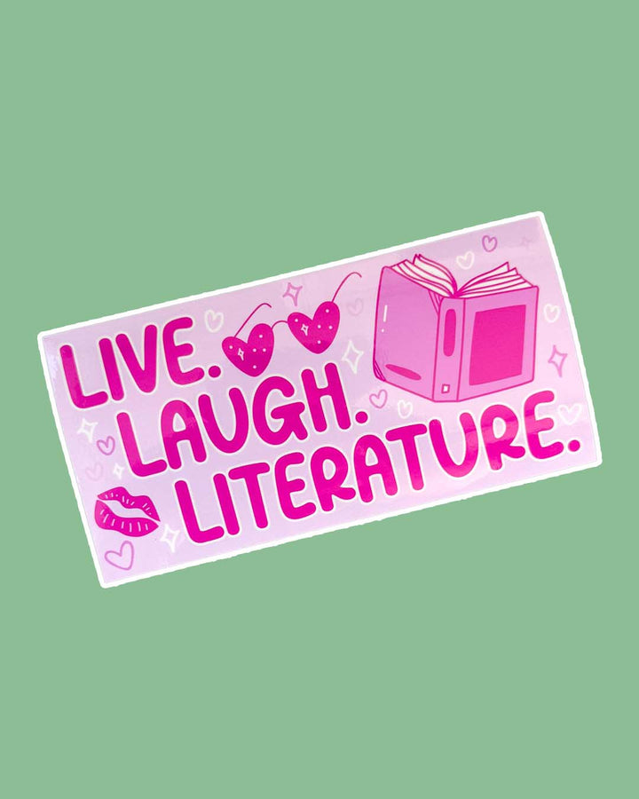 Bookish bumper sticker with the phrase &