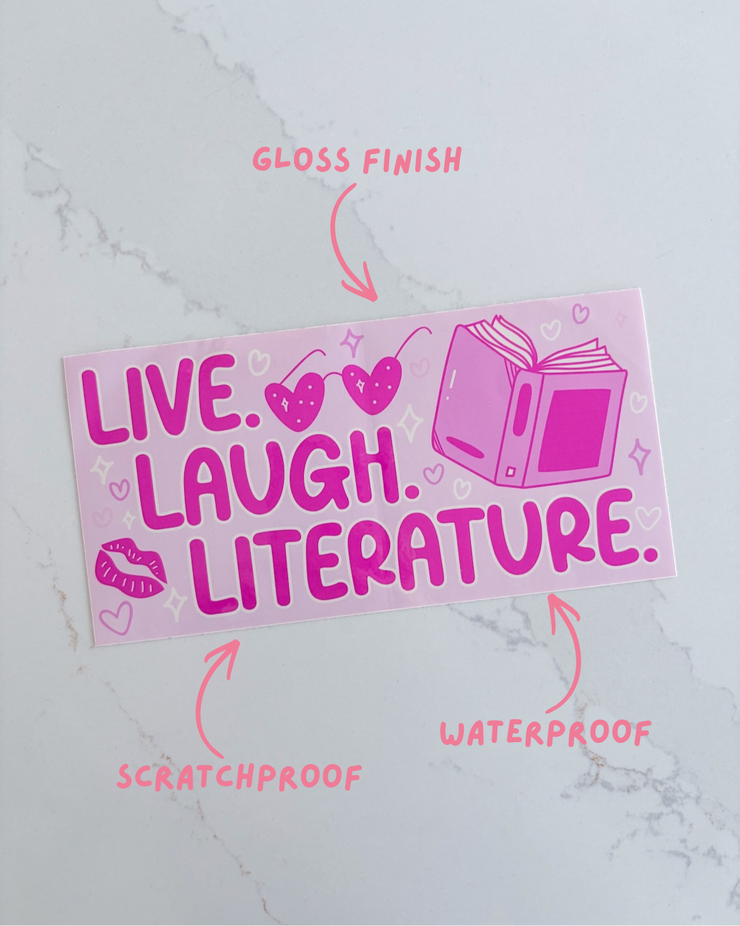 Live Laugh Literature Bumper Sticker