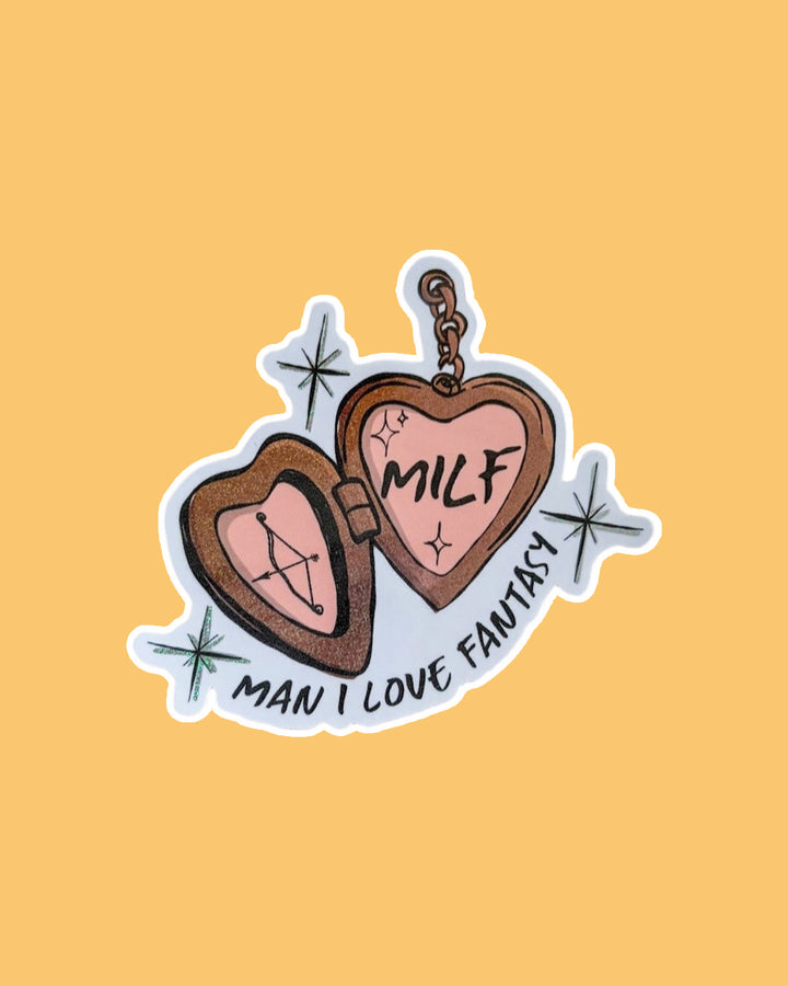 MILF Locket Glitter Sticker
