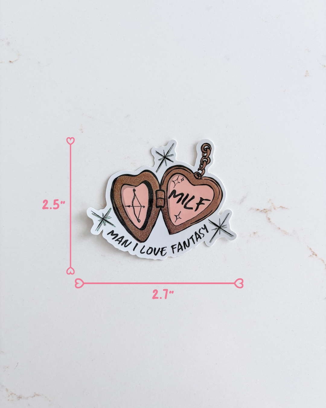 MILF Locket Glitter Sticker