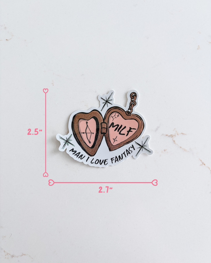 MILF Locket Glitter Sticker