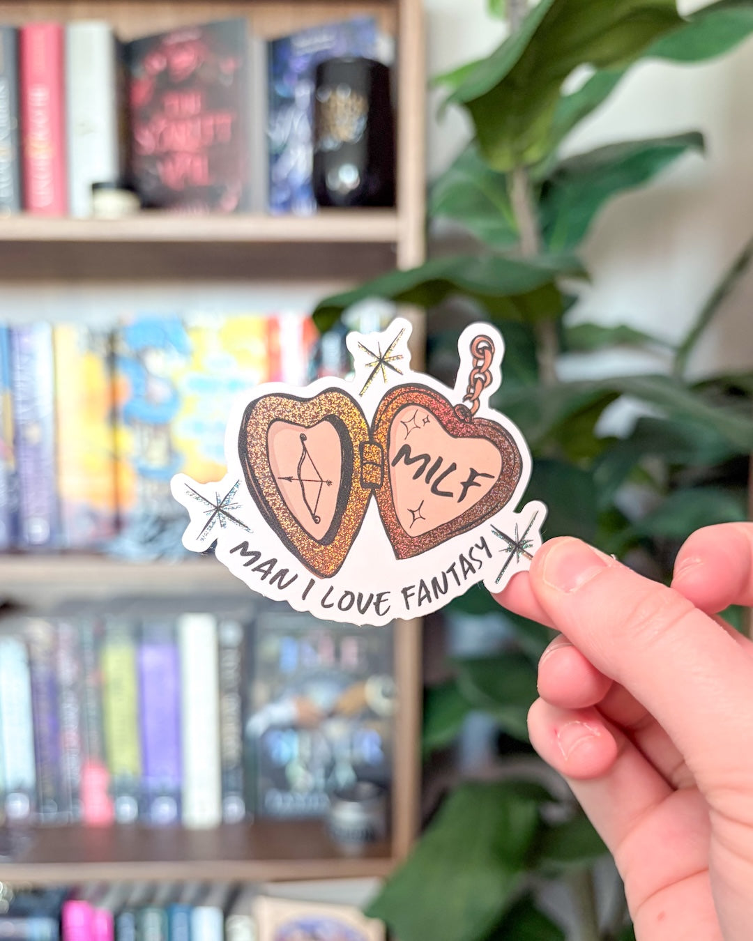 MILF Locket Glitter Sticker