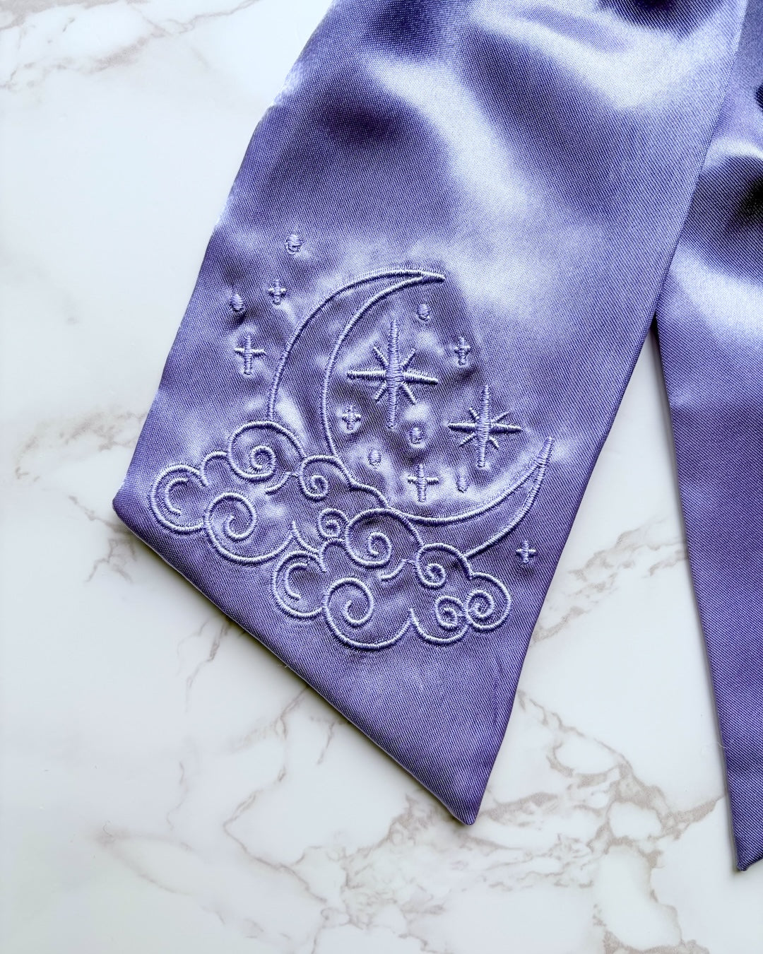 Moon &amp; Stars Satin Hair Bow Clip