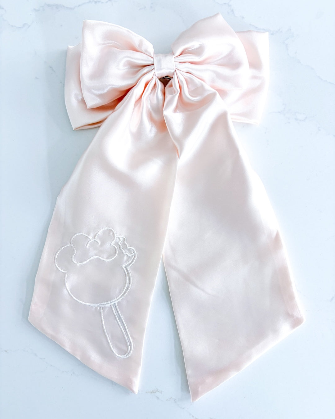Mouse Ear Ice Cream Bar Satin Hair Bow Clip