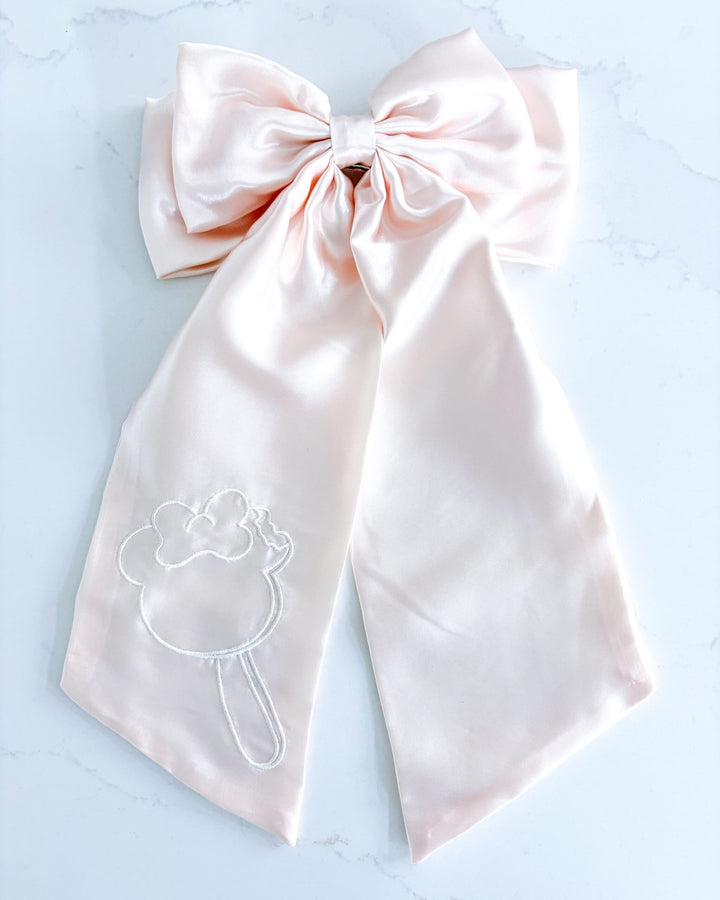 Mouse Ear Ice Cream Bar Satin Hair Bow Clip