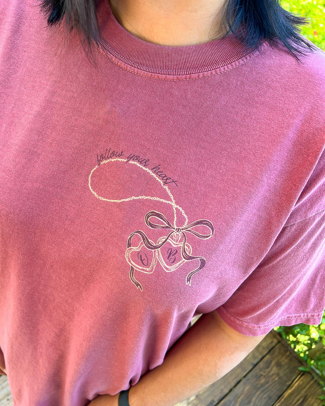 Close up of the Phantasma t-shirt featuring Ophelia&