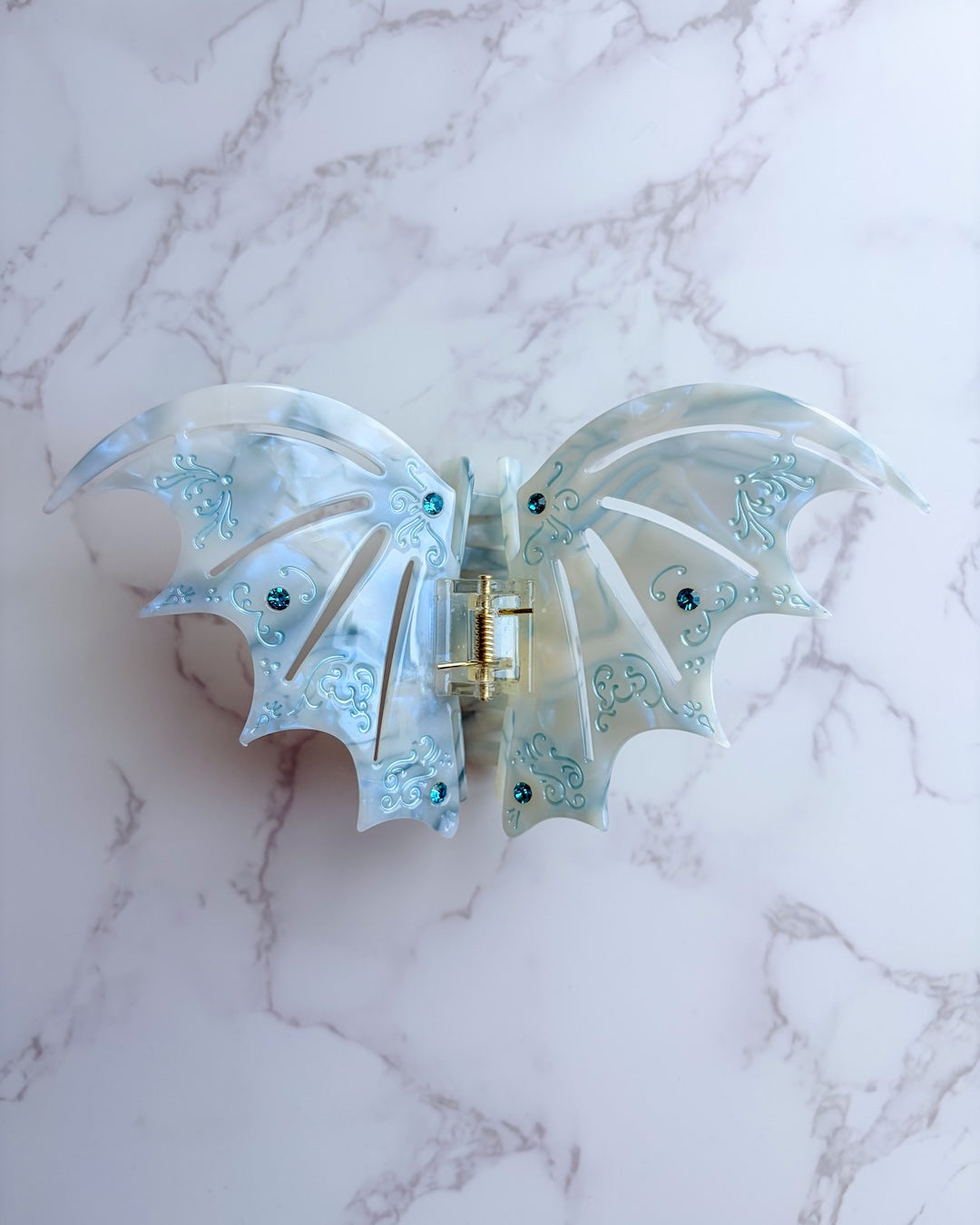 Bat Wing Hair Claw Clip - Pastel Blue