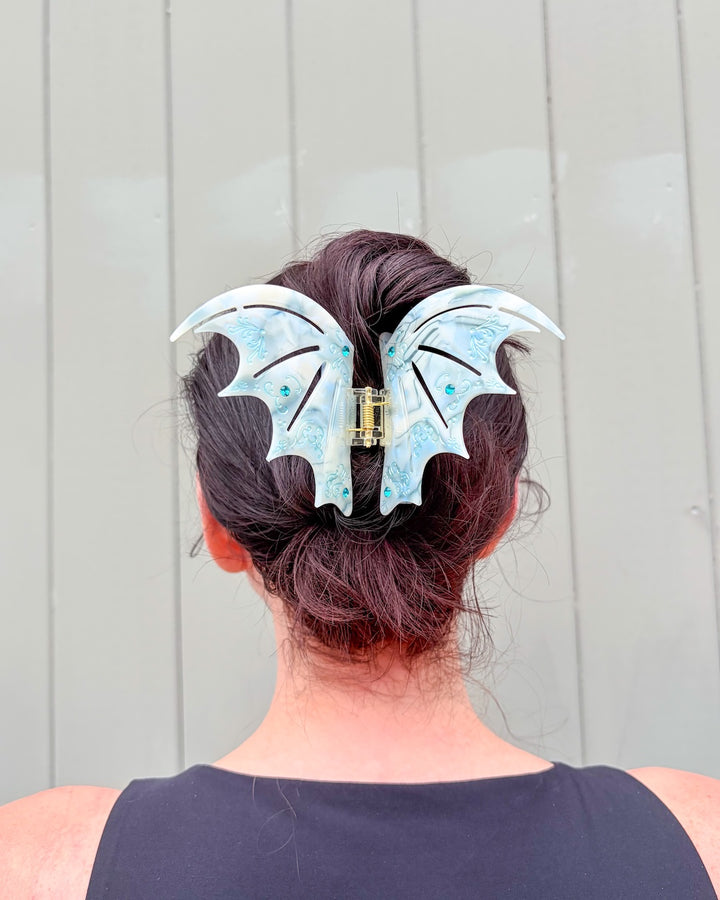 Bat Wing Hair Claw Clip - Pastel Blue
