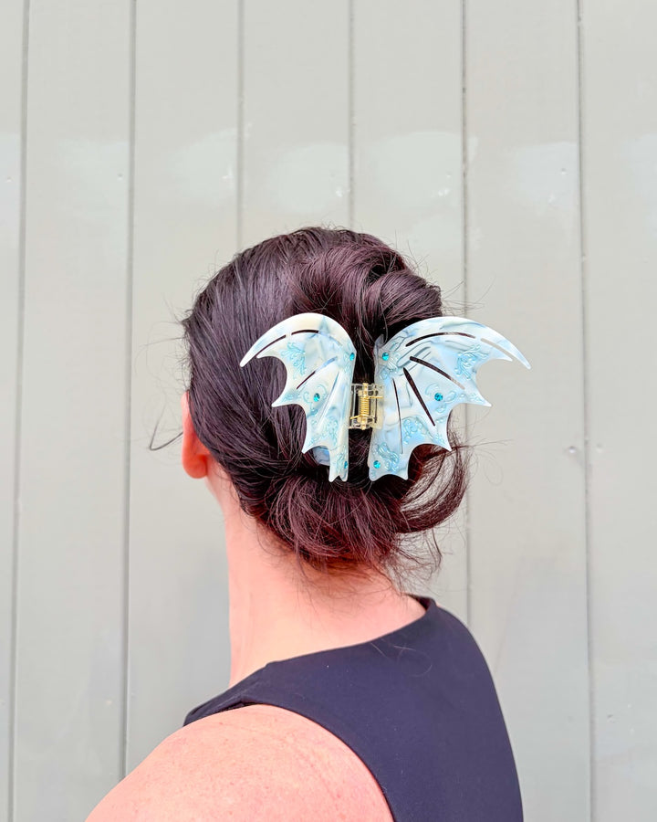 Bat Wing Hair Claw Clip - Pastel Blue