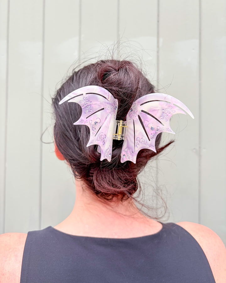 Bat Wing Hair Claw Clip - Pastel Violet