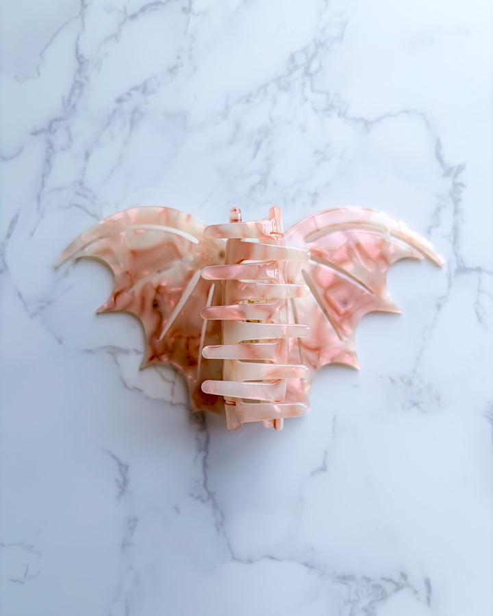 Bat Wing Hair Claw Clip - Pastel Red