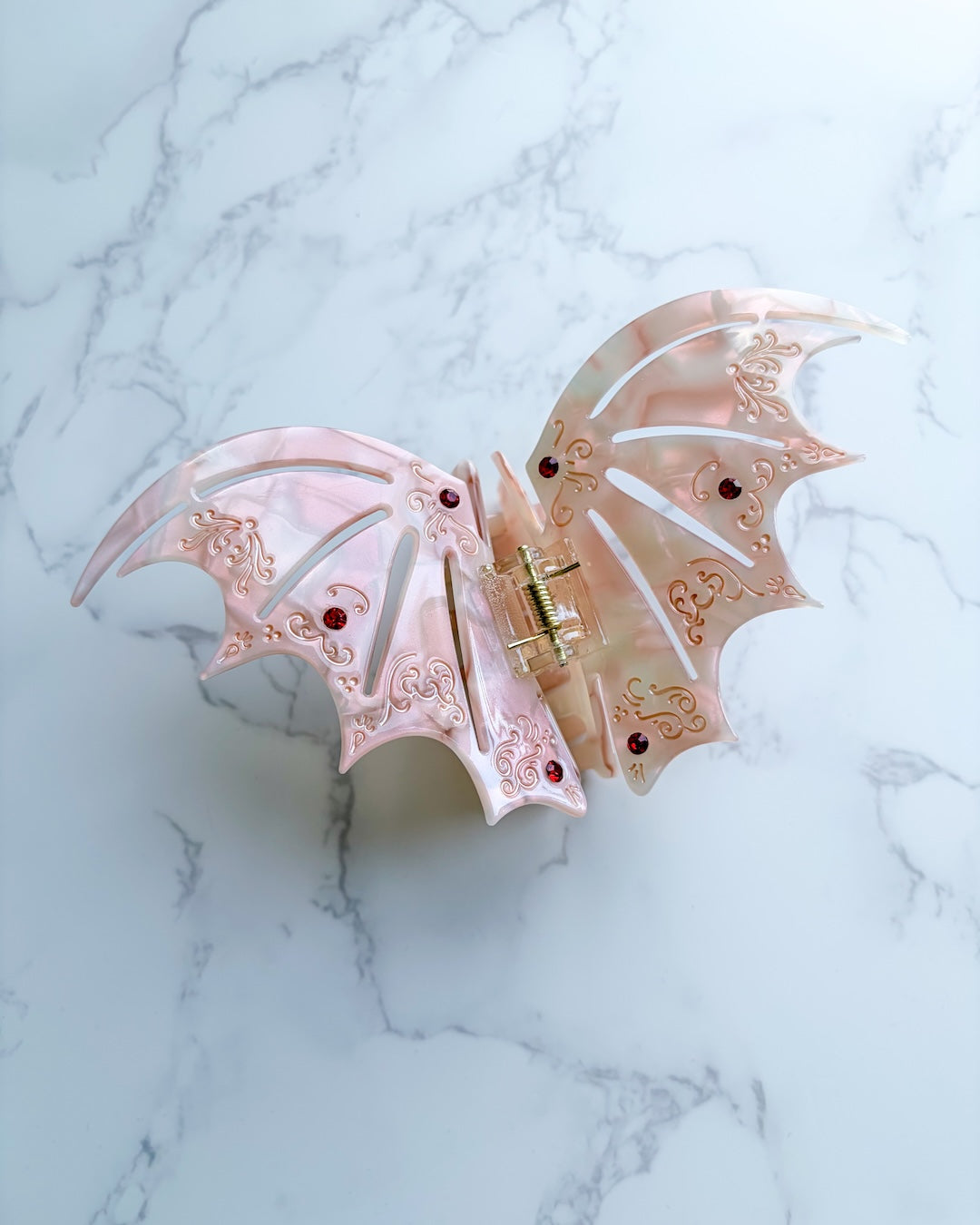 Bat Wing Hair Claw Clip - Pastel Red