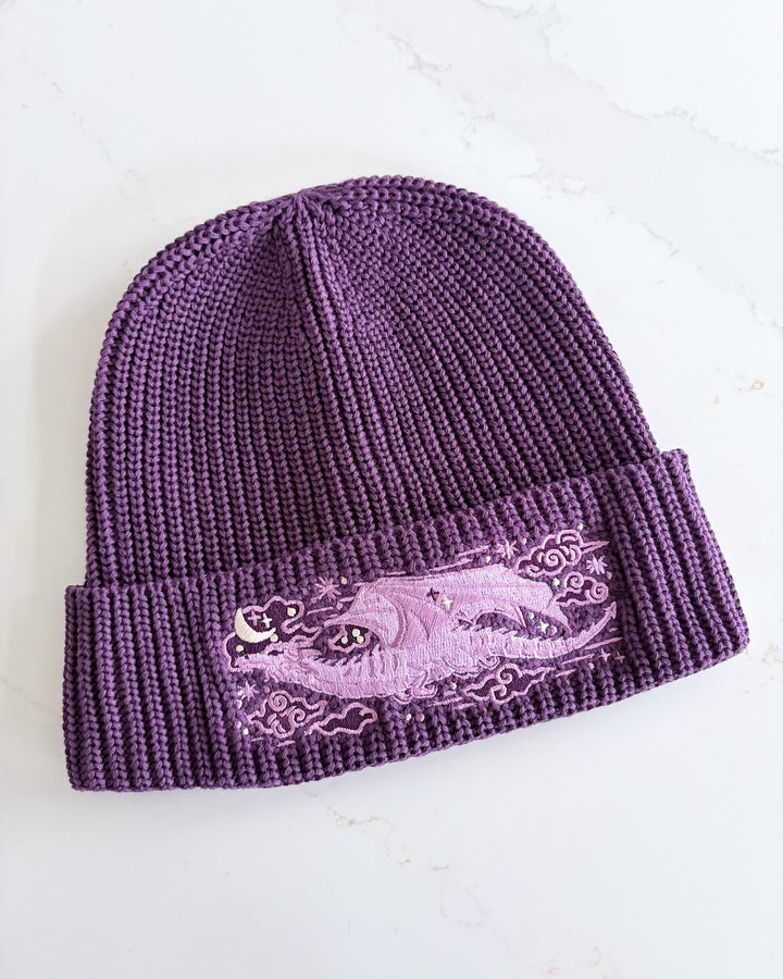 Dragon Rib Knit Beanie - Purple