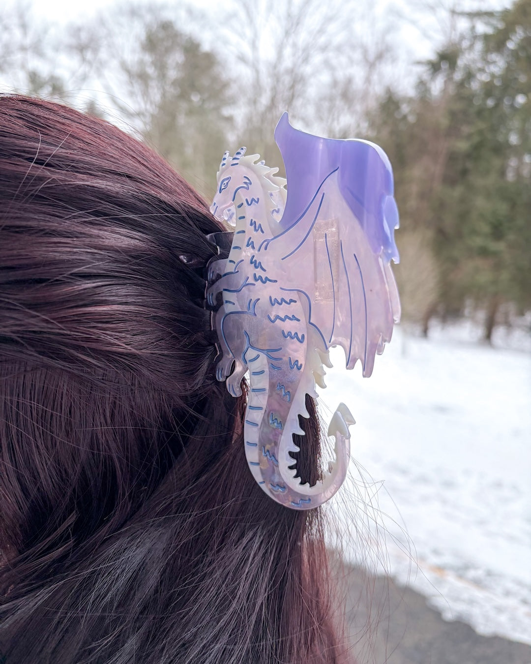 Dragon Hair Claw Clip - Large Purple