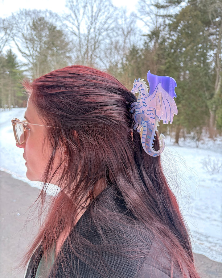 Dragon Hair Claw Clip - Large Purple