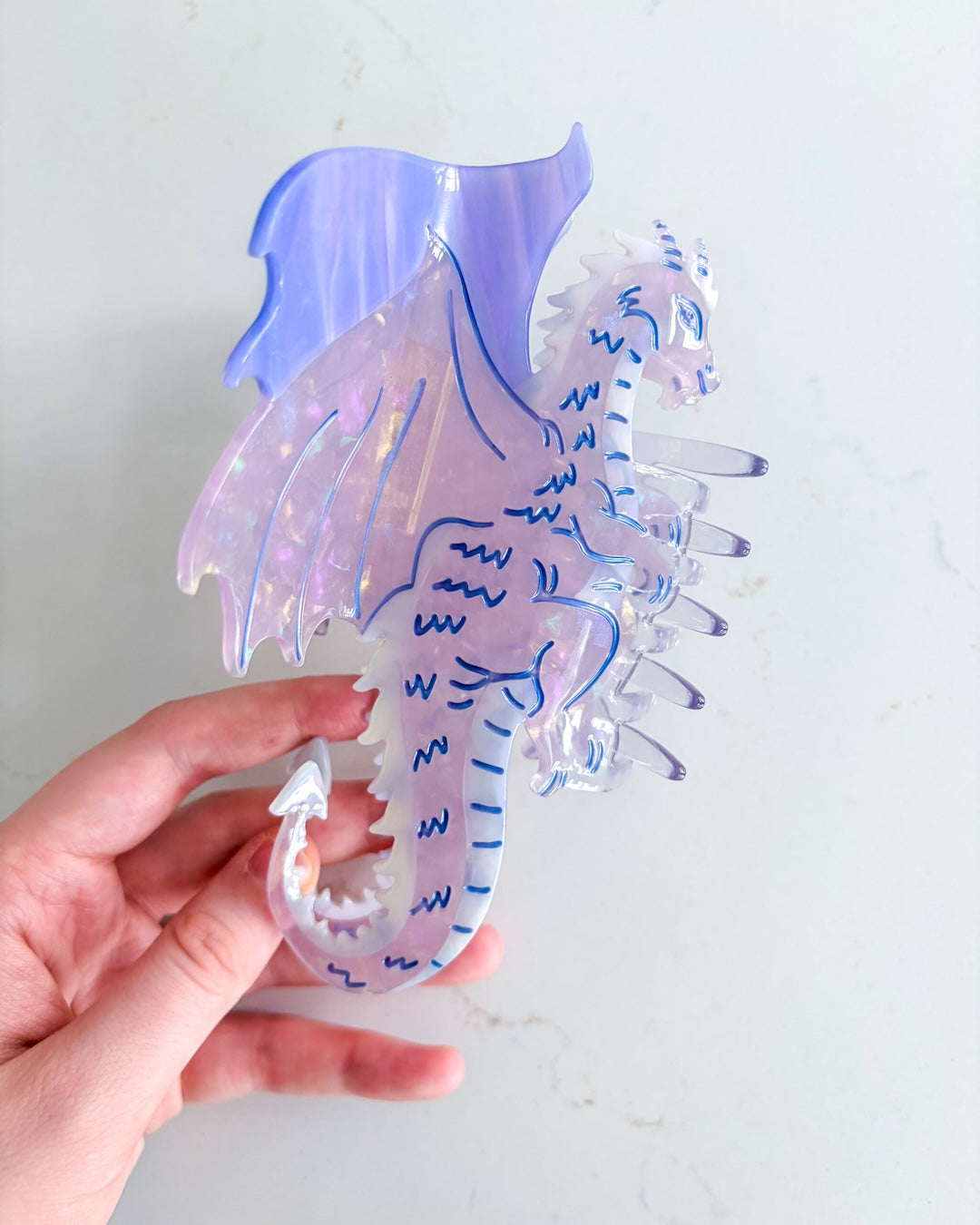 Dragon Hair Claw Clip - Large Purple