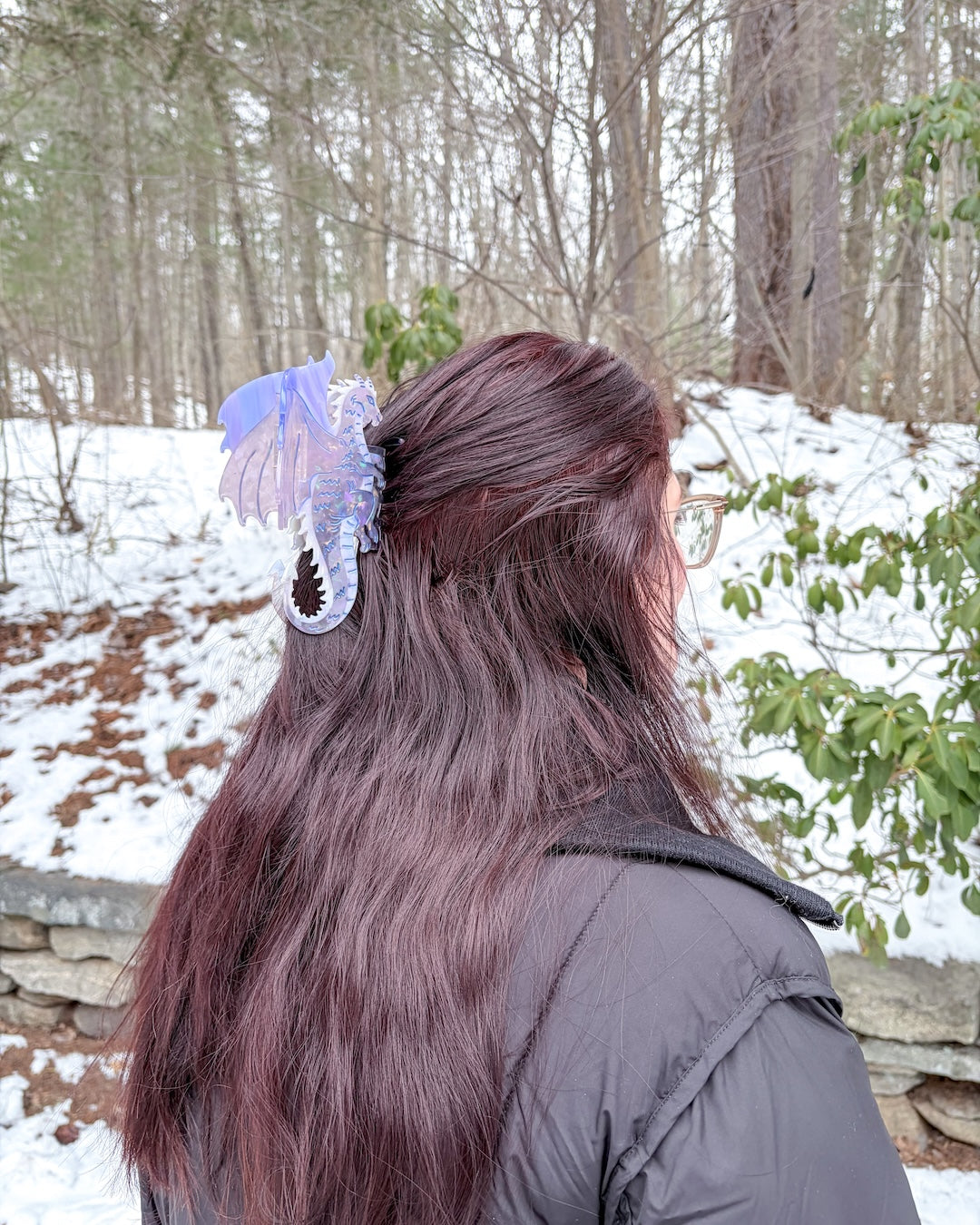 Dragon Hair Claw Clip - Large Purple