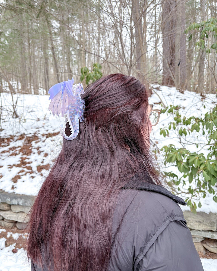 Dragon Hair Claw Clip - Large Purple
