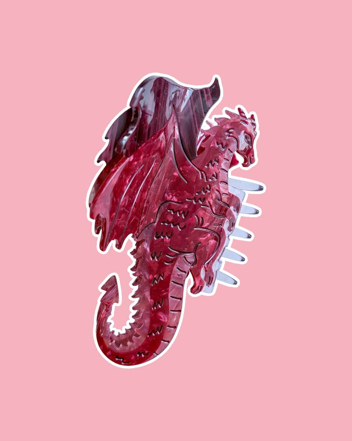 Dragon Hair Claw Clip - Large Red