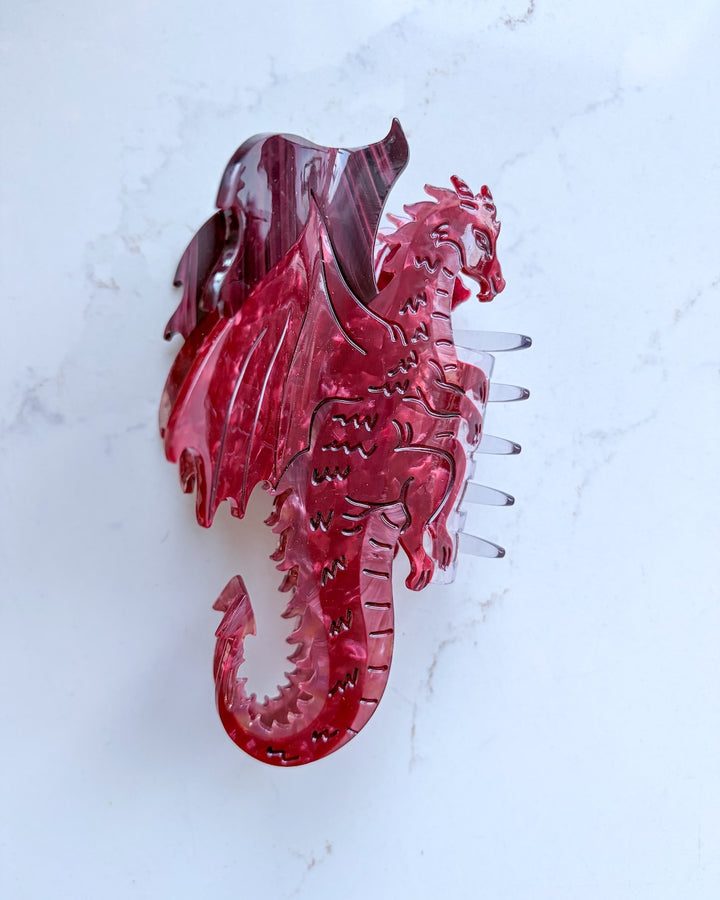 Dragon Hair Claw Clip - Large Red