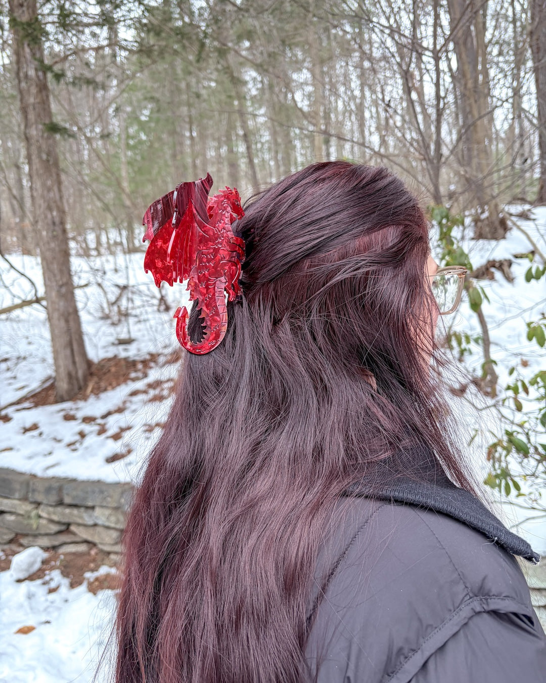 Dragon Hair Claw Clip - Large Red