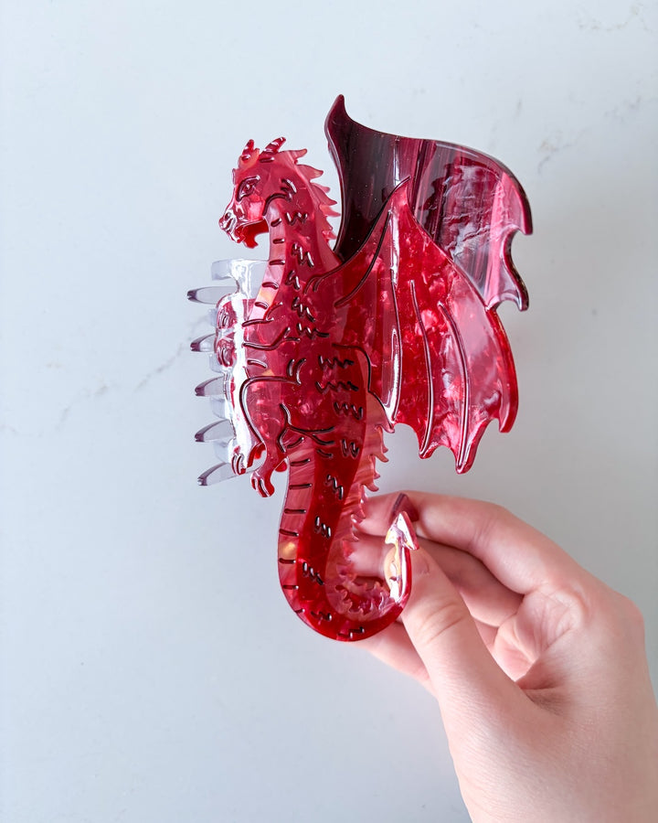 Dragon Hair Claw Clip - Large Red