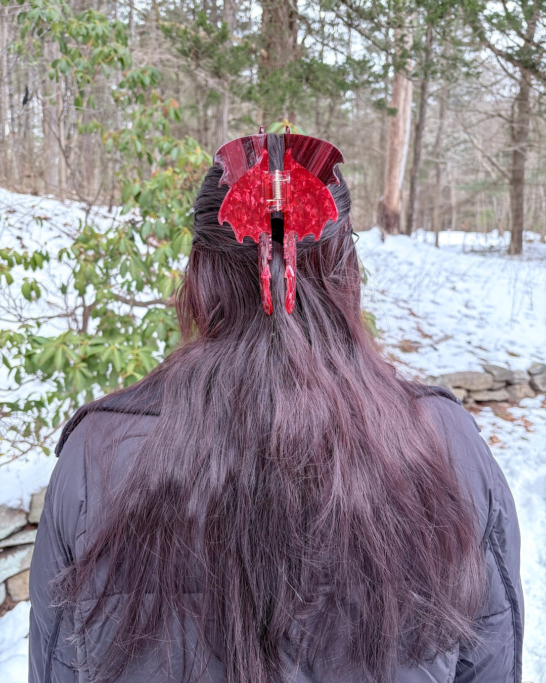 Dragon Hair Claw Clip - Large Red